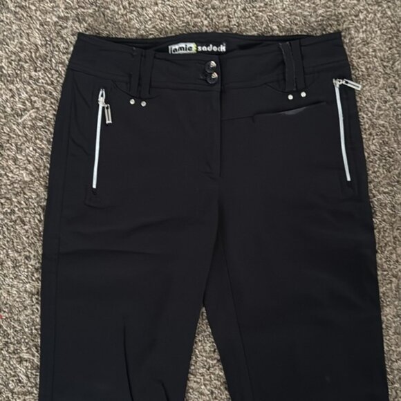 Jamie Sadock 0 Black Golf Capri Pants Zippers - Picture 2 of 11